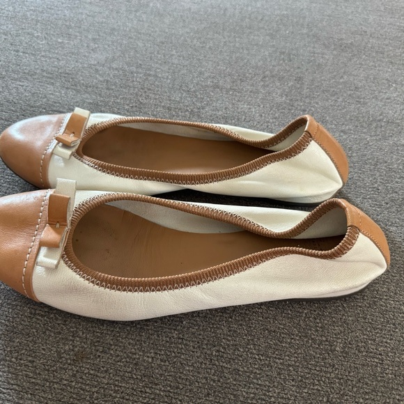 Frau Leather Ballerina Bow Flats Slip On Shoes EUR 39 US 8 Made in Italy Comfort - Picture 3 of 10